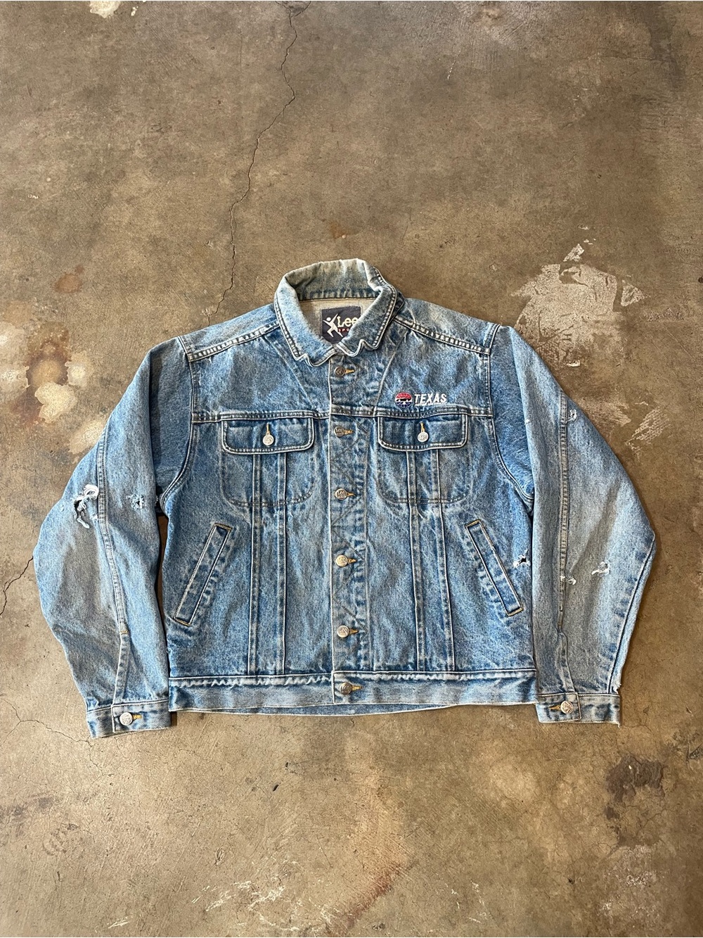Vintage Lee Sport Distressed Jean Jacket